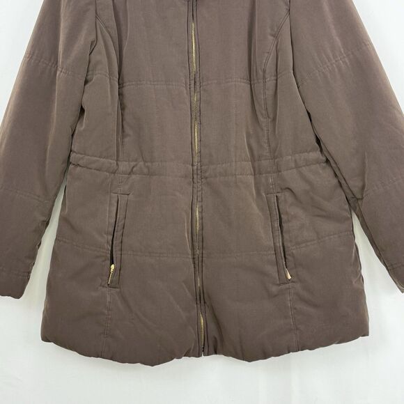JONES NEW YORK Sport Women’s Coat Size L Brown Jacket Drawstring Waist - Picture 8 of 16